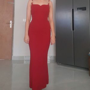 NEWME Red Maxi Fishtail Dress