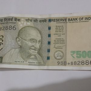 Star Note Of Rupees 500 with REVERSE serial No