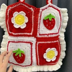 Crochet Granny Squares Bag ❤️🍒🍓🌼