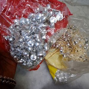 Silver Beads  And Caps