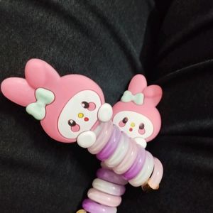 Kids Teddy Spiral Hair Tie Accessory