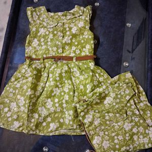 Beautiful Olive Green Frock 1 To 2 Years