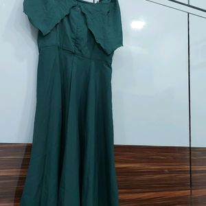 Trendy Off Shoulder Green Dress