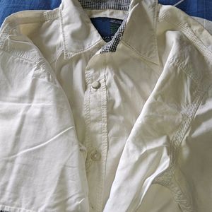 Half Sleeves White Colour Shirt