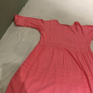 Pink Dress With Three Fourth Sleeves