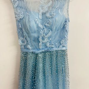 Blue Fairytale Pearl Gown- Padded