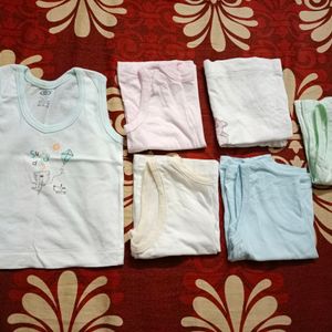 Baby's (0-1months) vests- set of 6