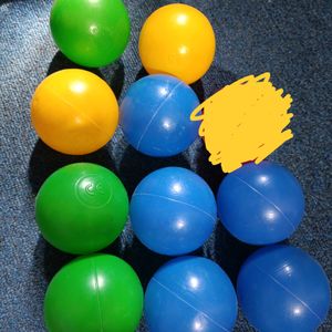 10 Colourfull Plastic Balls