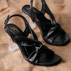 Women Leather Heels Sandals