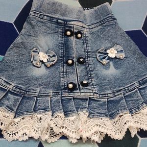 Denim Skirt For Kids(2-3) Yrs