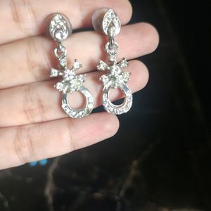 Alloy Silver Drop Earrings