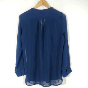 Stop Navy Blue Plain Casual Shirt (Women)