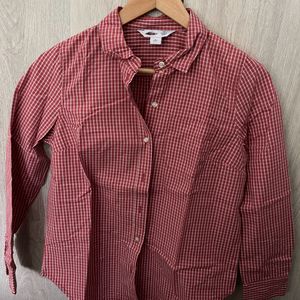 Red And White Checkered Women Shirt