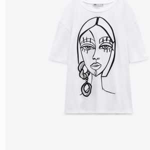 Zara Corded Face Tee Size-M