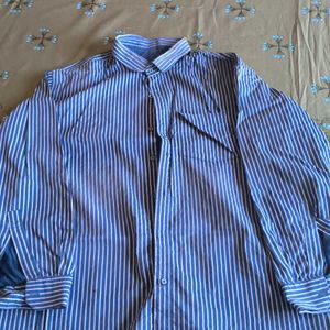 Blue Shirt With White Line,