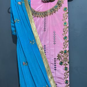 Beautiful Embroidery Pink Suit With Duppta