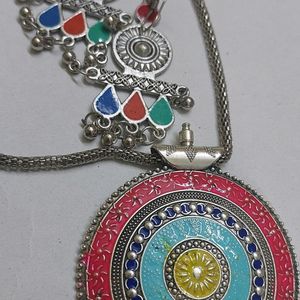 Oxidized Silver Navratri N Boho Jewelry Set