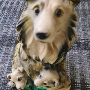 Ceramic Dog with 2 Puppies