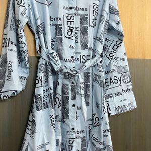 Newspaper Print Shirt Dress 📰