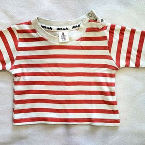 ⭕️➡️.Red &white Stripes Unisex Babies T-shirt