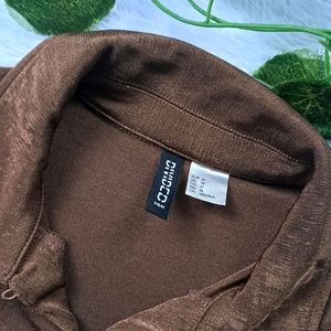 H&M Collared Brown Top