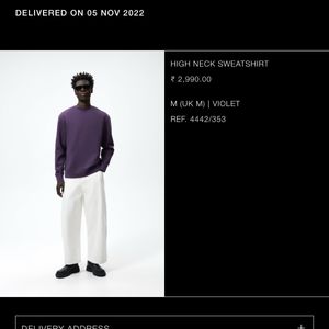 Zara High Neck Violet Sweatshirt