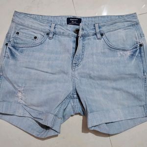 Light Blue Women Denim Short Jeans