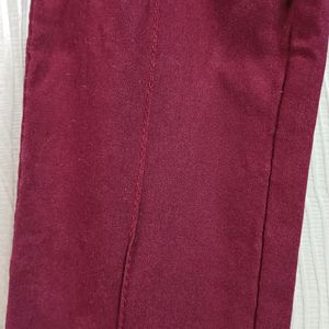 MAROON SKINNY FIT PANTS FOR WOMEN