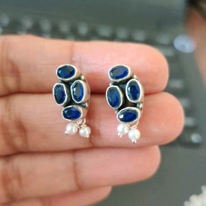 92.5 Silver Sapphire Studs