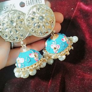 Sky Blue Wedding Wear Earrings 😀😀