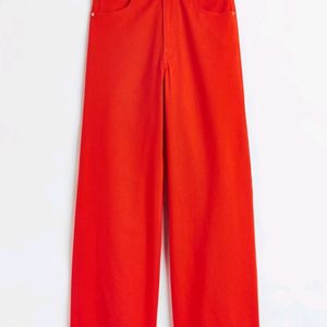 Dark Orange Wide Leg Jeans H&M