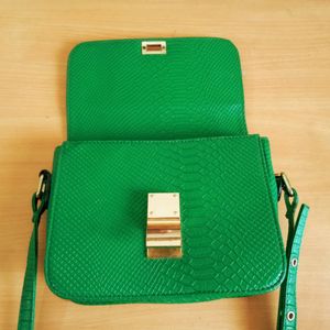 Celine Green Python Medium Classic Sling Bag