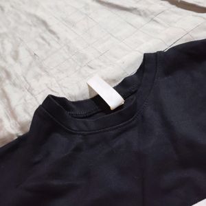 White And Black Crop T-shirt For Girls