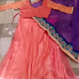 Peach Colour Lehnga