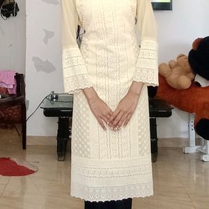 Yellow ChikanKari Kurti ❤️‍🔥