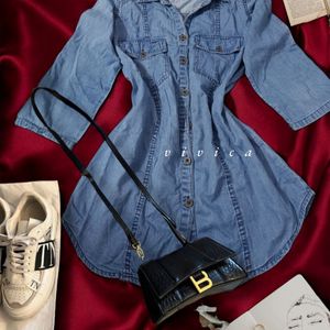 Women Denim shirt dress L size