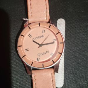 Beautiful Pink Colour Analogue Watch For Women