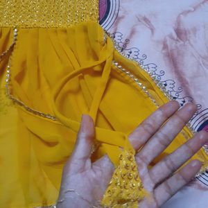 Haldi Function Special Gharara With Frock Set