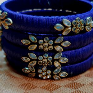 Violet Colour Silk Thread Bangles