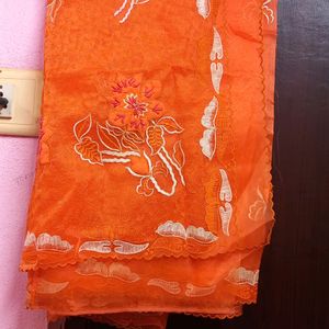 Reduced Price Orange ORGANZA SAREE🧡