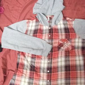 Flannel Sweatshirt Hoodie For Girls