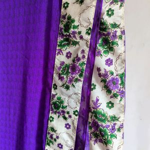 Chiffon Bordered Saree 💜