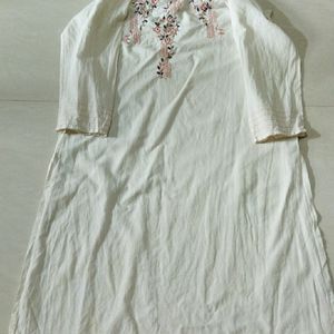 White Kurti with embroidery