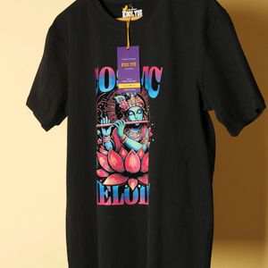 Lord Krishna Cosmic Melodies Printed Tshirt