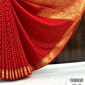 Khadi Georgette With Gold Zari