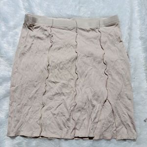Beige Pencil Mini Skirt