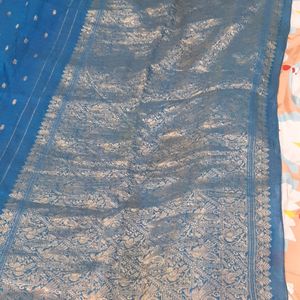 Sky Blue Pure Pattu Saree With Pur Zari