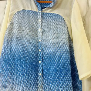 Blue Polka Dot Shirt Top