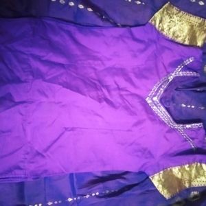 Violet Colour Pavada Set For Girls