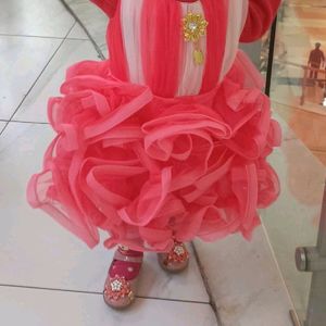 Beautiful Ruffle Frock With Matching Bellies